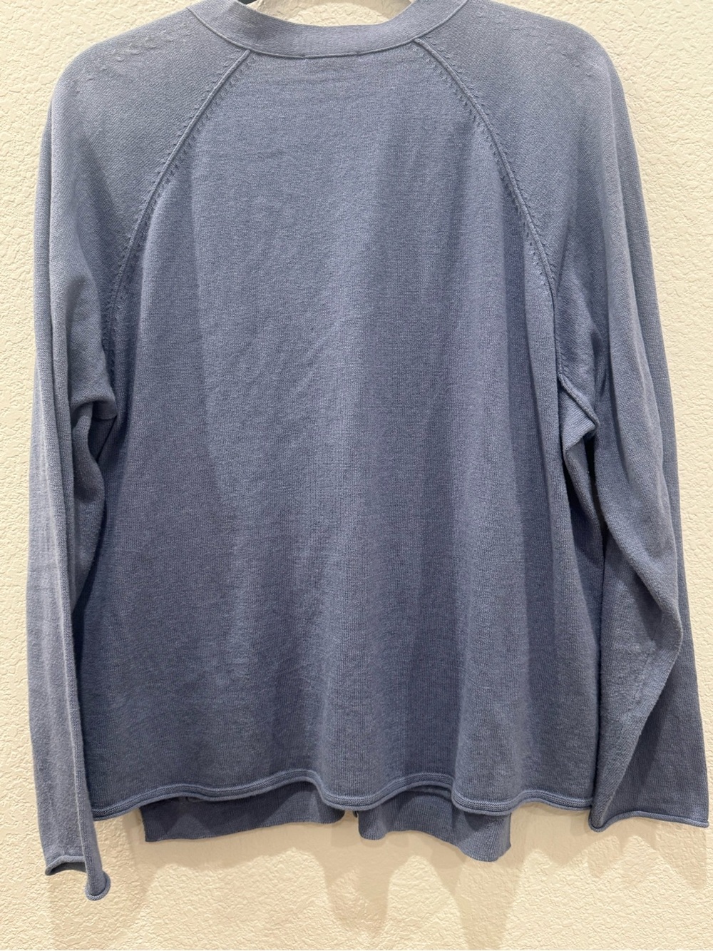J.Jill Cardigan Sweater Womens M Blue Wool Cashmere Cotton Button Coastal - Picture 6 of 6